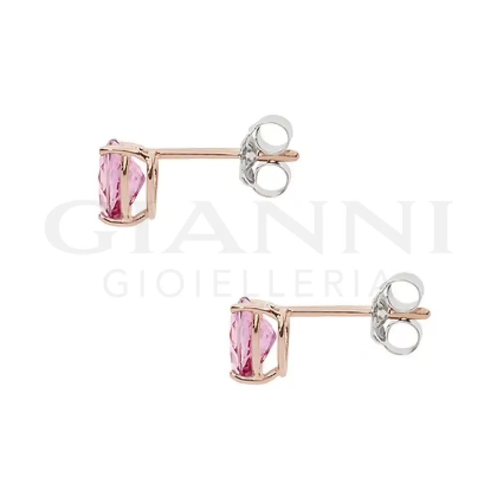 Orecchini Comete - Topazi Rosa in Oro Bianco e Rosé - Orecchini