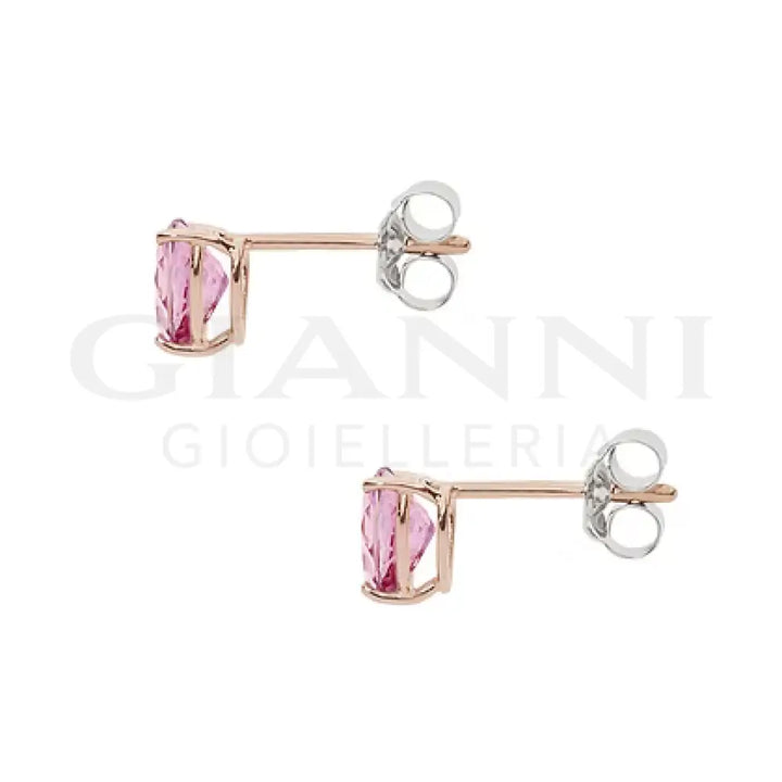 Orecchini Comete - Topazi Rosa in Oro Bianco e Rosé - Orecchini