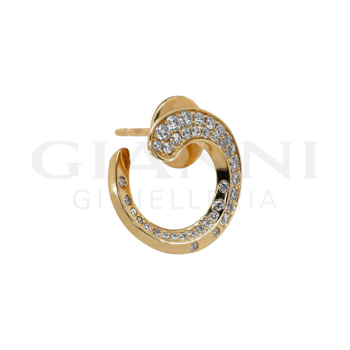 Orecchini Crivelli - Aspirale con Diamanti in Oro Rosa - Orecchini