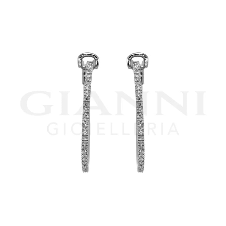 Orecchini Crivelli - Cerchi con Diamanti in Oro Bianco Orecchini