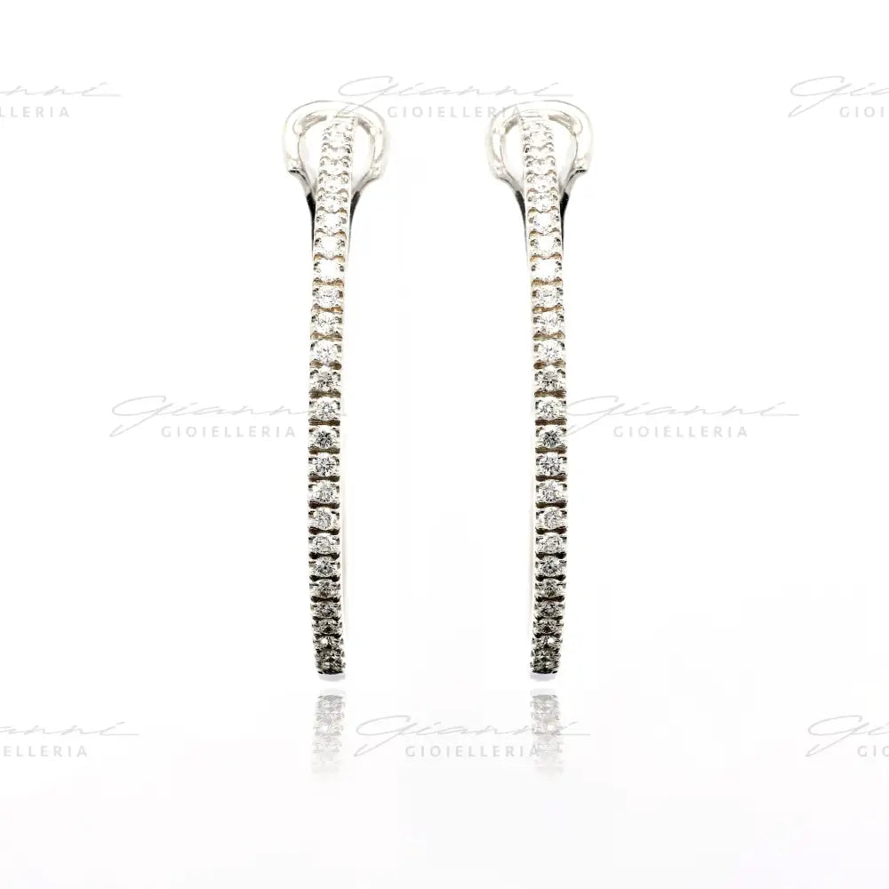 Orecchini Crivelli - Cerchi con Diamanti in Oro Bianco Orecchini