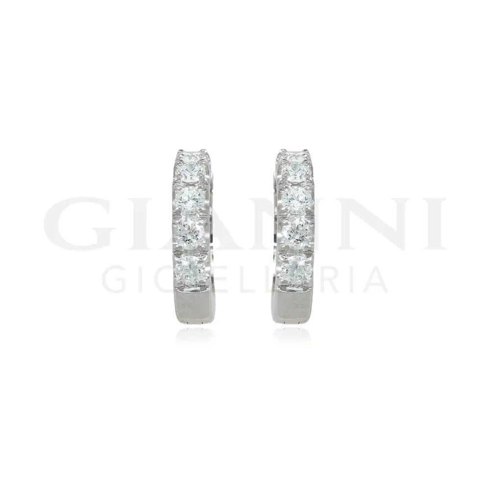Orecchini Crivelli - Cerchietti in Oro Bianco con Diamanti Orecchini