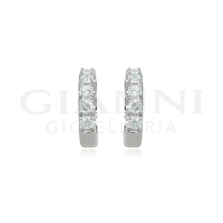 Orecchini Crivelli - Cerchietti in Oro Bianco con Diamanti Orecchini