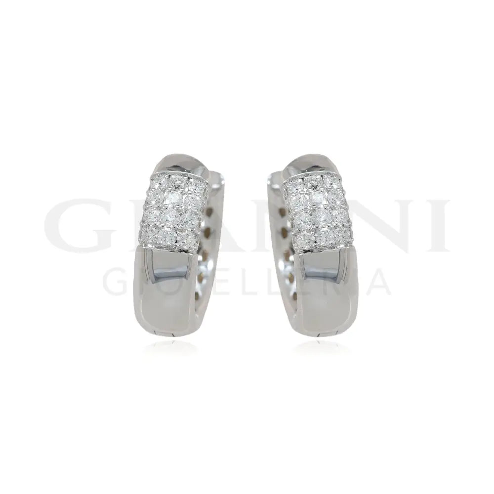 Orecchini Crivelli - Cerchietti in Oro Bianco con Pavè di Diamanti Orecchini