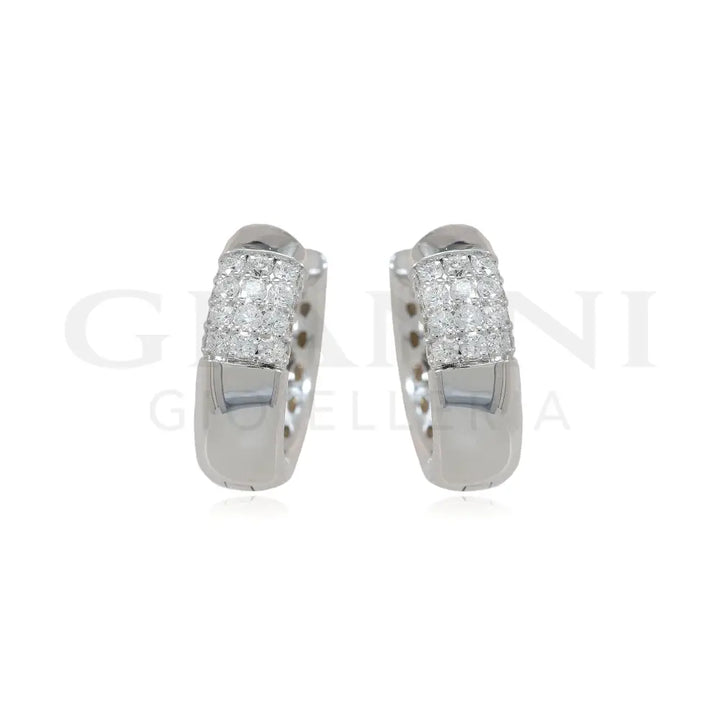 Orecchini Crivelli - Cerchietti in Oro Bianco con Pavè di Diamanti Orecchini