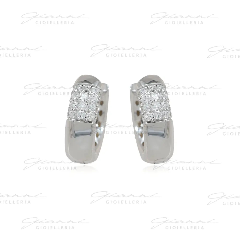 Orecchini Crivelli - Cerchietti in Oro Bianco con Pavè di Diamanti Orecchini