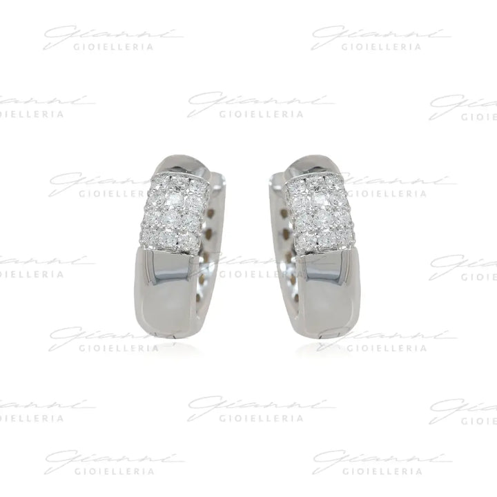 Orecchini Crivelli - Cerchietti in Oro Bianco con Pavè di Diamanti Orecchini