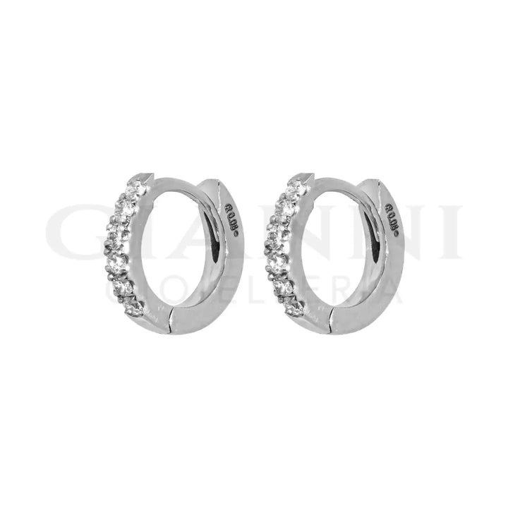 Orecchini Crivelli - Cerchietti con Diamanti Oro Bianco Orecchini