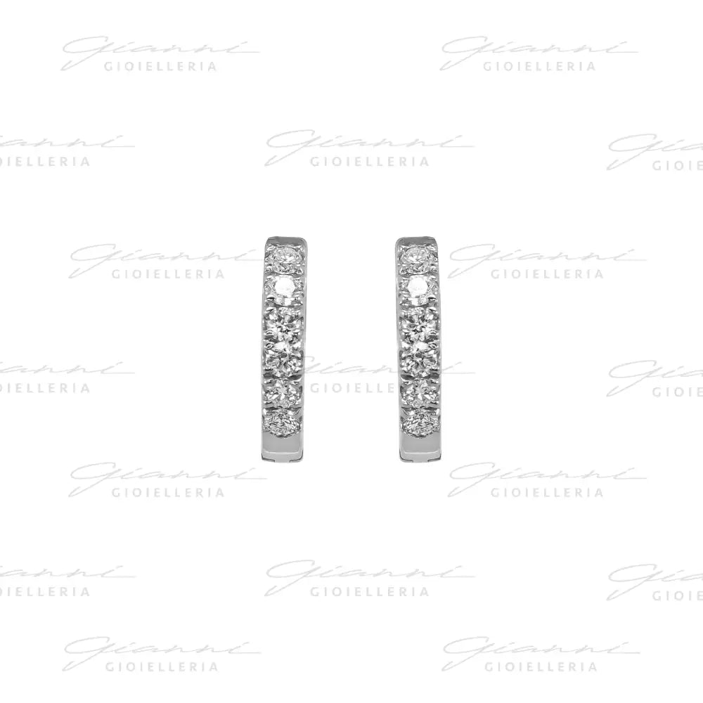 Orecchini Crivelli - Cerchietti con Diamanti Oro Bianco Orecchini