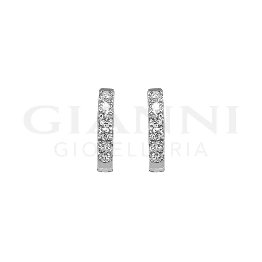 Orecchini Crivelli - Cerchietti con Diamanti Oro Bianco Orecchini