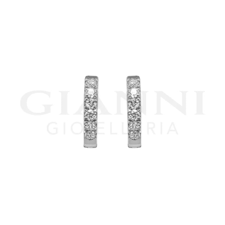 Orecchini Crivelli - Cerchietti con Diamanti Oro Bianco Orecchini