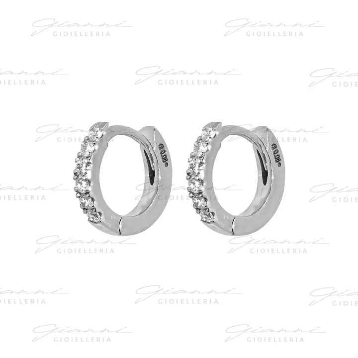 Orecchini Crivelli - Cerchietti con Diamanti Oro Bianco Orecchini