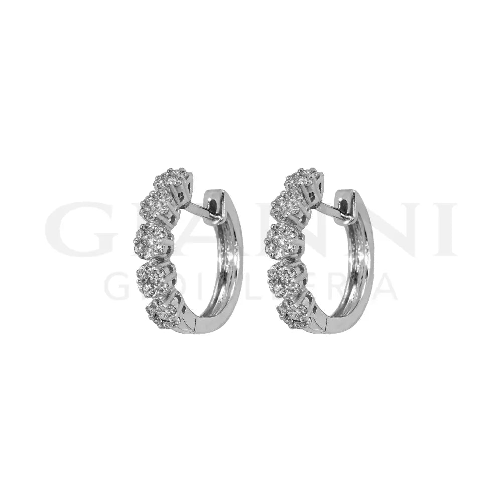 Orecchini Crivelli - Cerchietti con Pavé di Diamanti in Oro Bianco - Orecchini
