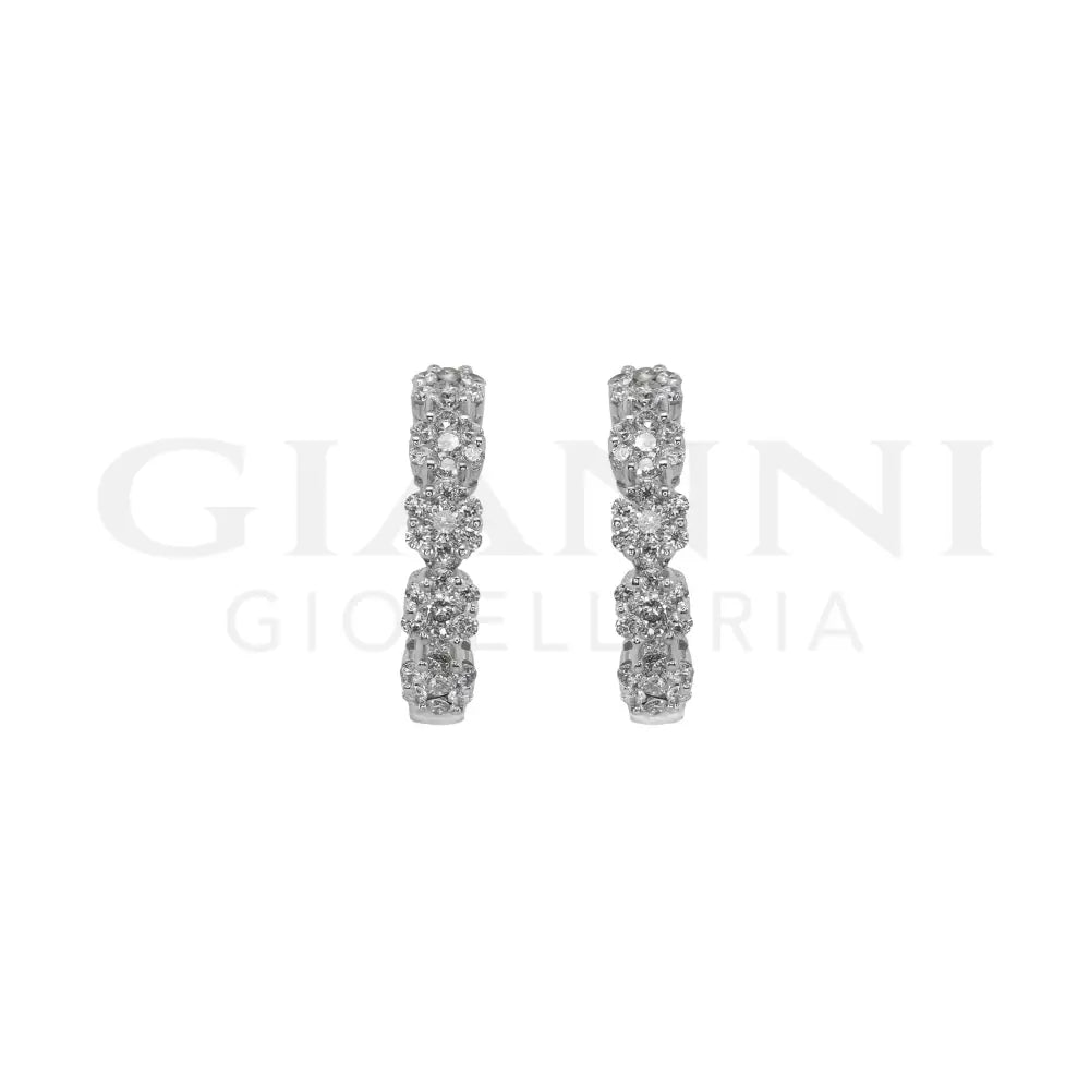 Orecchini Crivelli - Cerchietti con Pavé di Diamanti in Oro Bianco - Orecchini