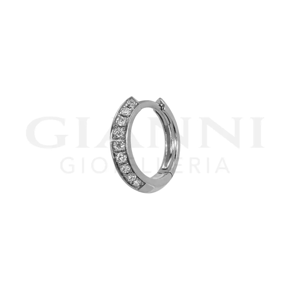Orecchini Crivelli - Cerchietti con striscia di Diamanti in Oro Bianco - Orecchini