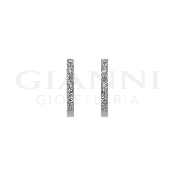 Orecchini Crivelli - Cerchietti in Oro Bianco con Diamanti 0,14 ct. - Orecchini