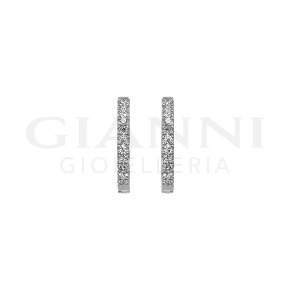 Orecchini Crivelli - Cerchietti in Oro Bianco con Diamanti 0,14 ct. Orecchini