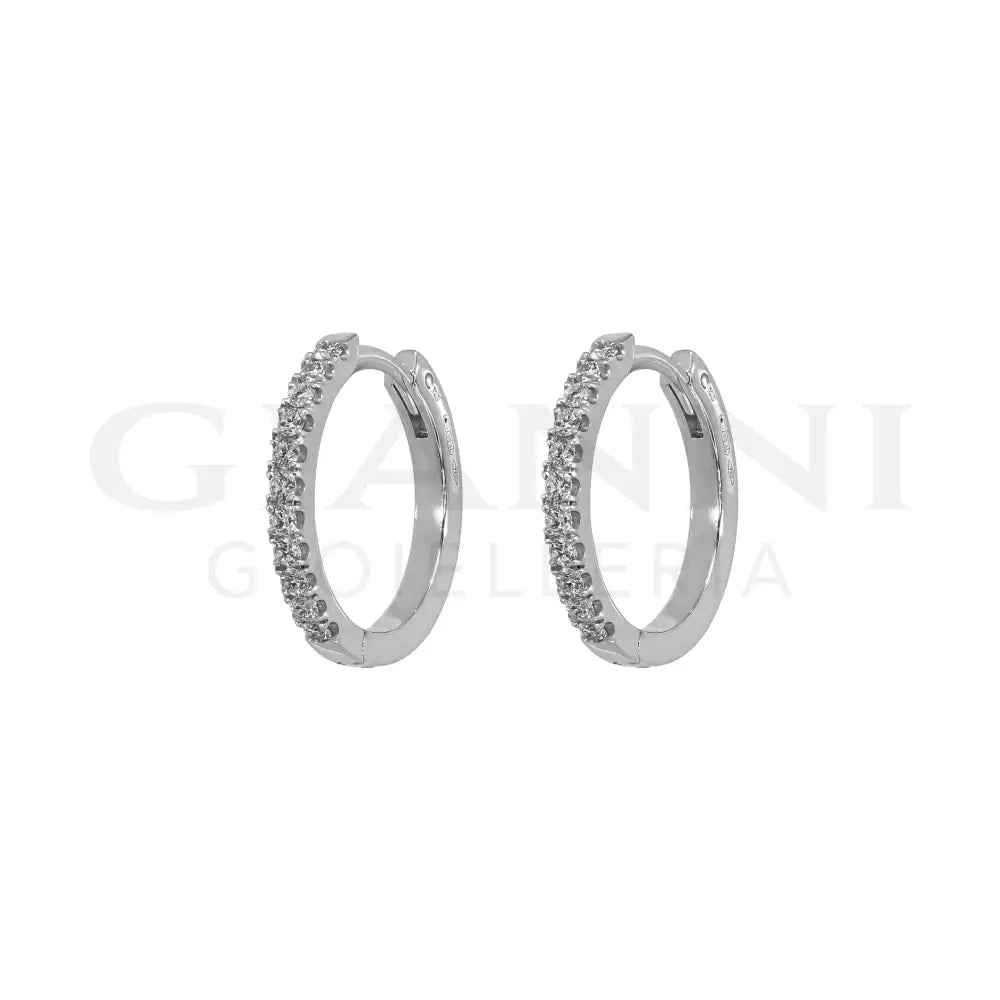 Orecchini Crivelli - Cerchietti in Oro Bianco con Diamanti 0,14 ct. Orecchini