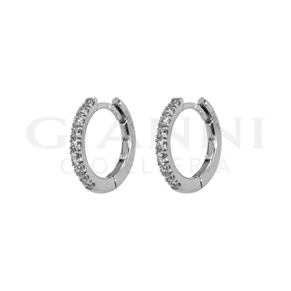 Orecchini Crivelli - Cerchietti in Oro Bianco con Diamanti 0,16 ct. - Orecchini