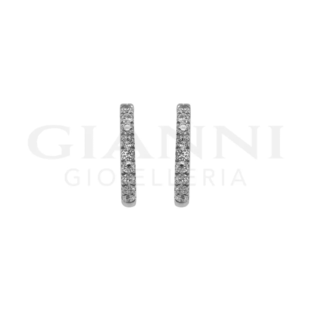 Orecchini Crivelli - Cerchietti in Oro Bianco con Diamanti 0,16 ct. - Orecchini