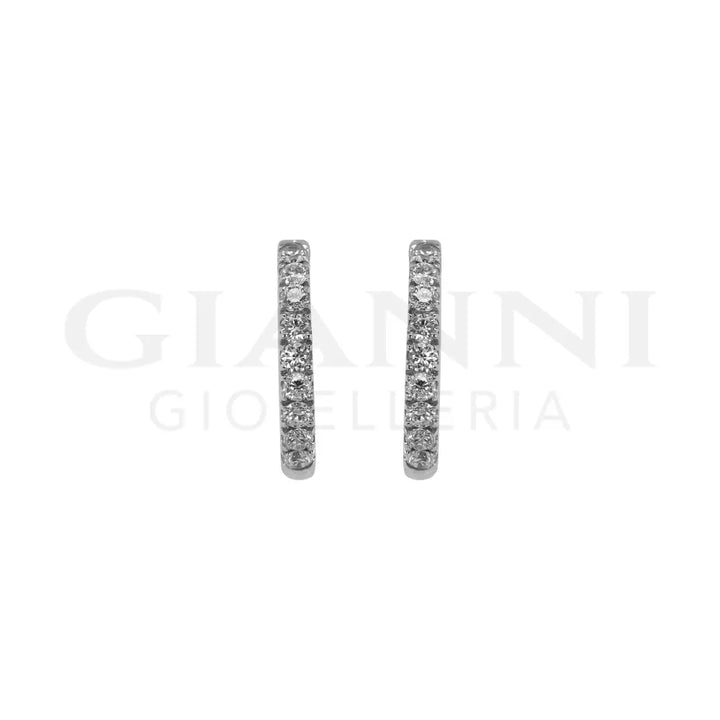 Orecchini Crivelli - Cerchietti in Oro Bianco con Diamanti 0,16 ct. - Orecchini