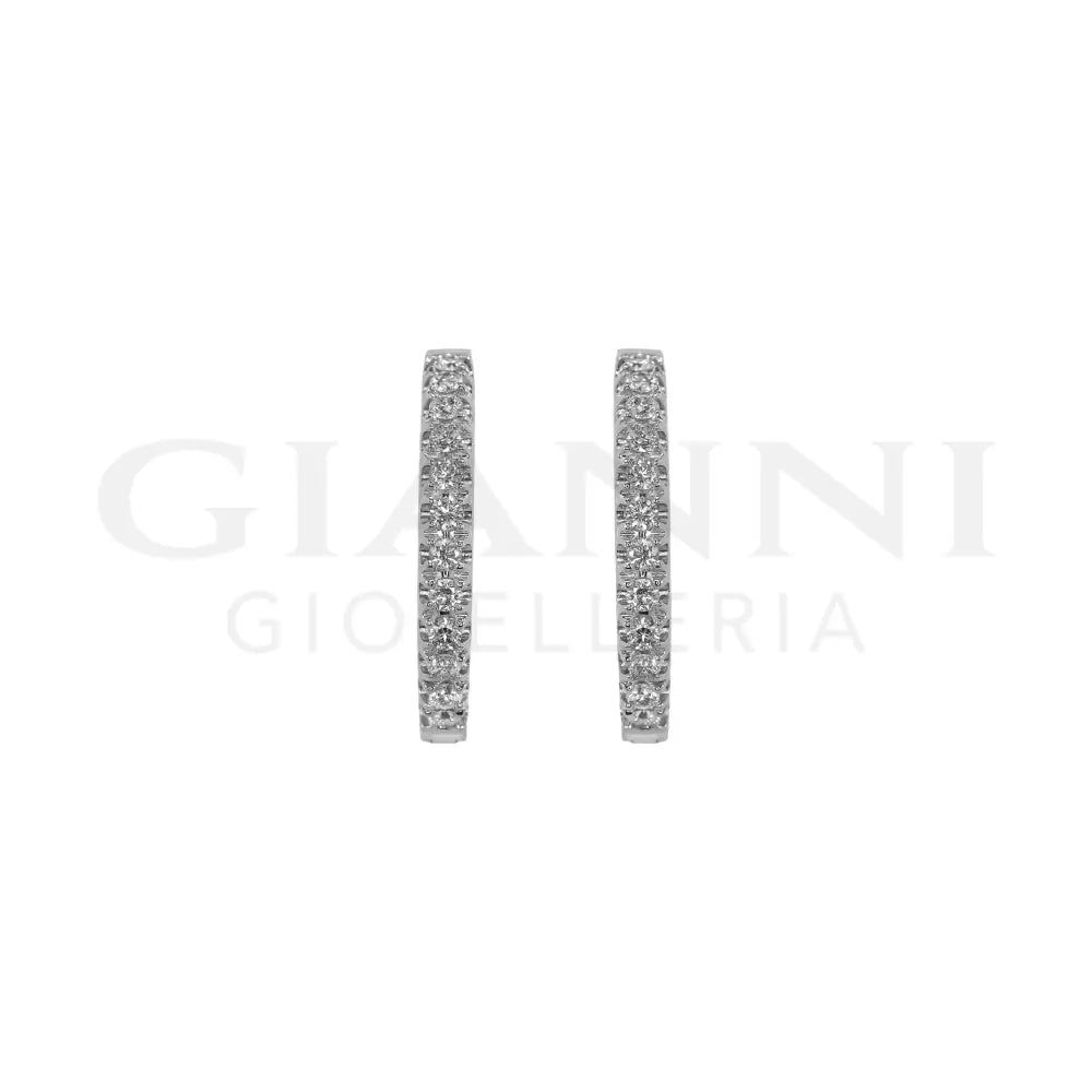 Orecchini Crivelli - Cerchietti in Oro Bianco con Diamanti 0,82 ct. - Orecchini