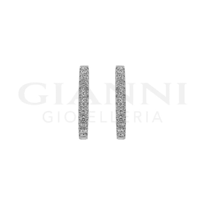 Orecchini Crivelli - Cerchietti in Oro Bianco con Diamanti 0,82 ct. - Orecchini