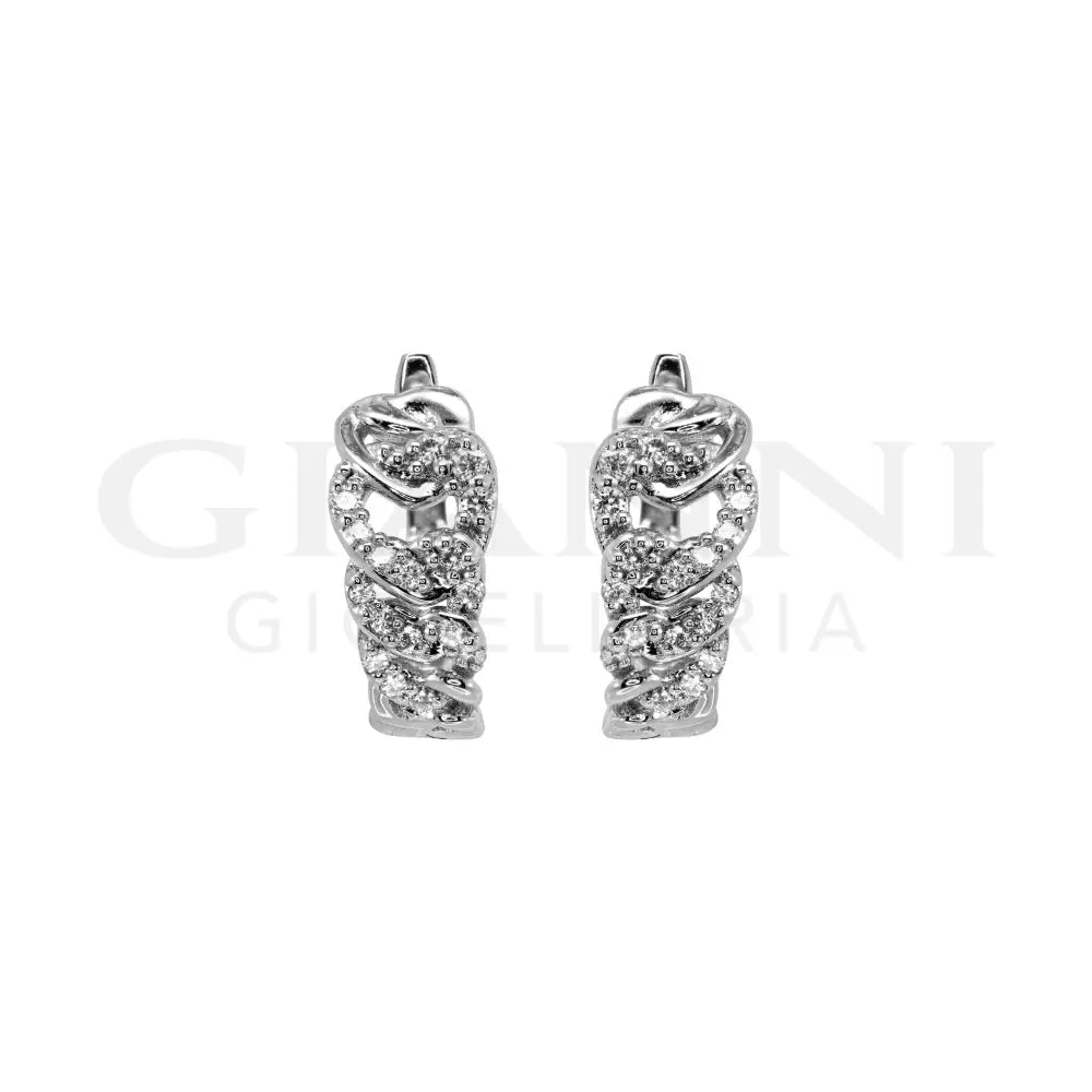 Orecchini Crivelli - Cerchietti in Oro Bianco con Diamanti Orecchini