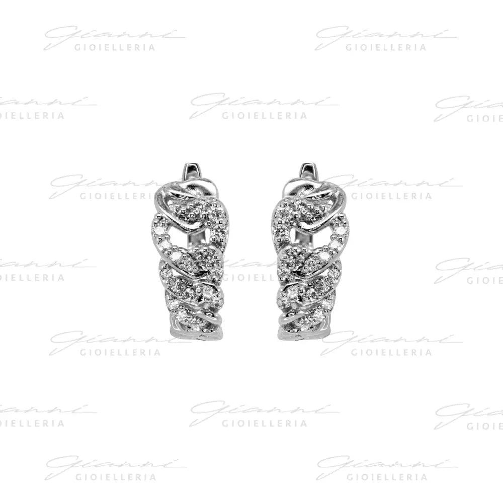 Orecchini Crivelli - Cerchietti in Oro Bianco con Diamanti Orecchini