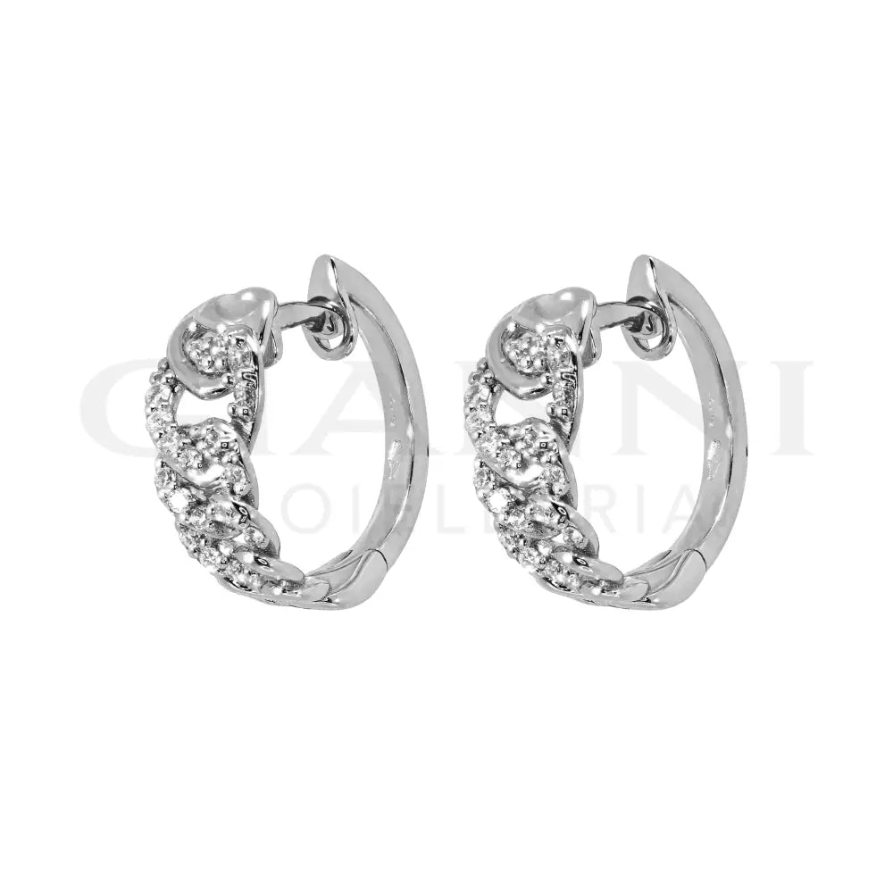 Orecchini Crivelli - Cerchietti in Oro Bianco con Diamanti Orecchini