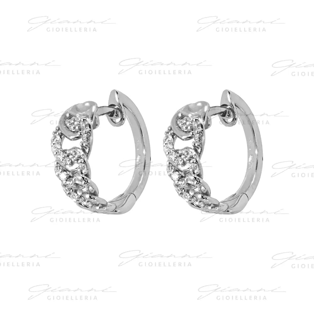 Orecchini Crivelli - Cerchietti in Oro Bianco con Diamanti Orecchini