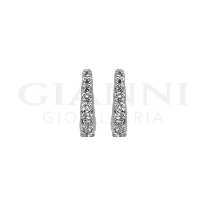 Orecchini Crivelli - Cerchietti Ovali in Oro Bianco e Diamanti Orecchini
