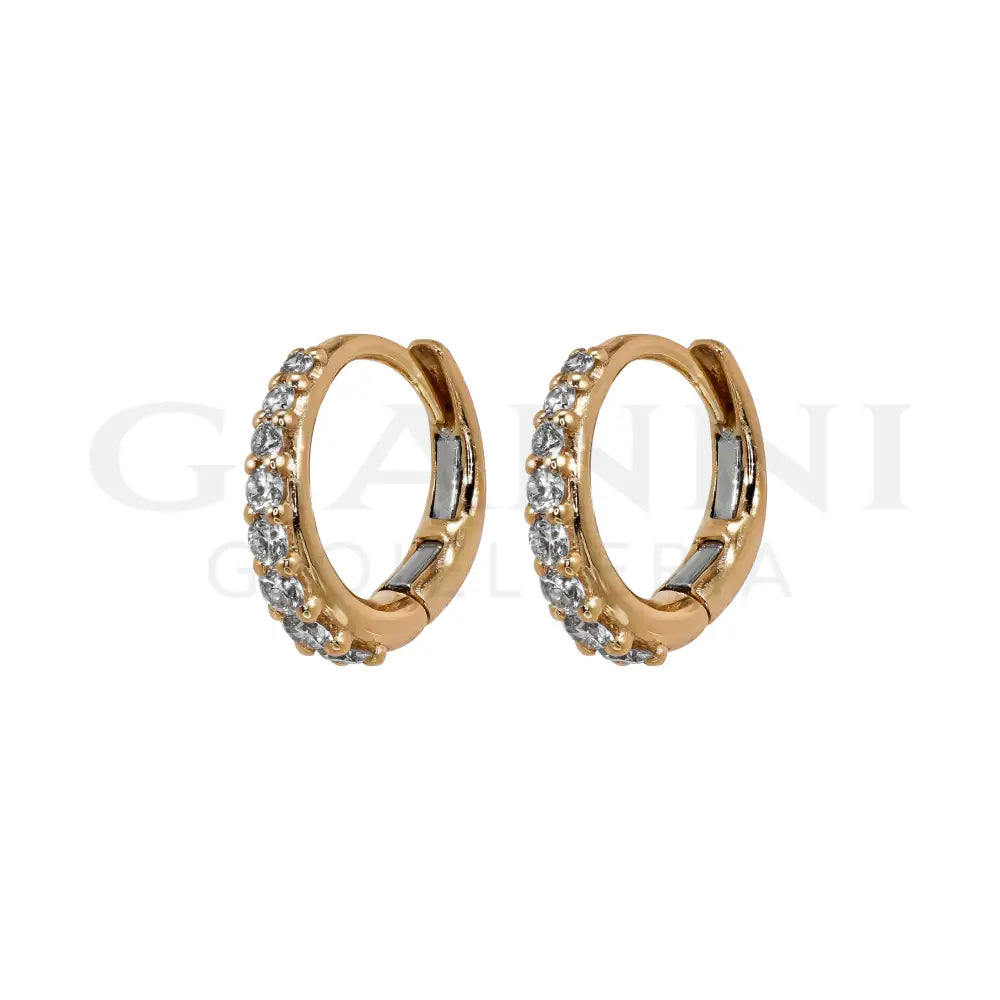 Orecchini Crivelli - Cerchietti Ovali in Oro Rosa e Diamanti Orecchini