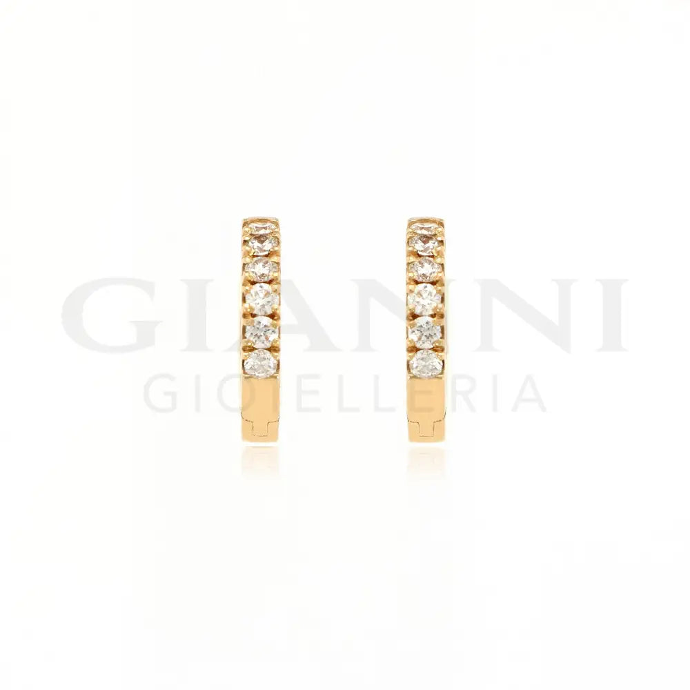 Orecchini Crivelli Cerchietto con Diamanti in Oro Rosa Orecchini