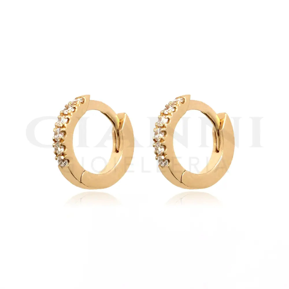 Orecchini Crivelli Cerchietto con Diamanti in Oro Rosa Orecchini