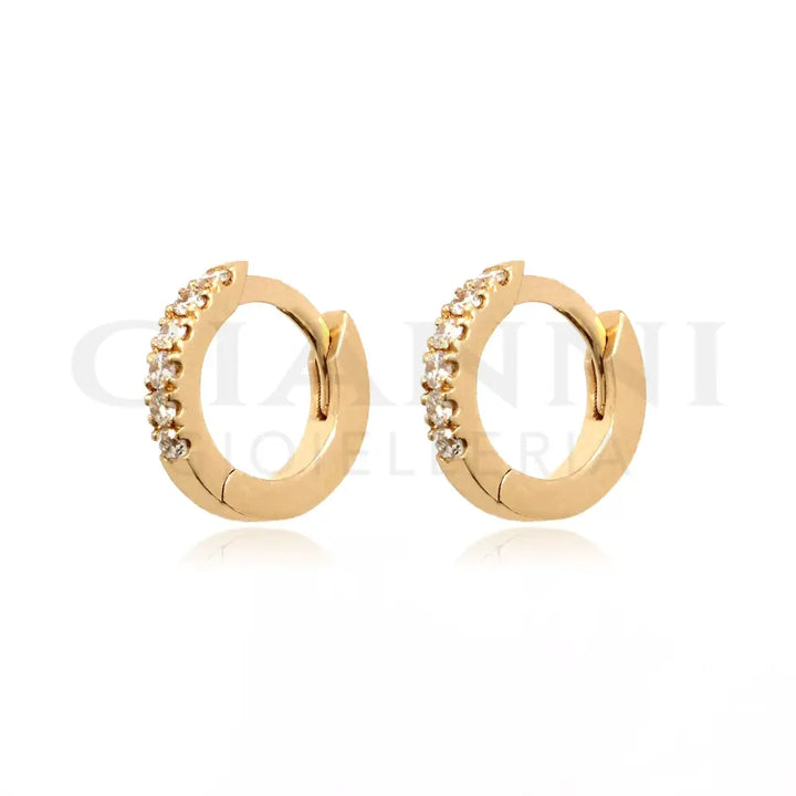 Orecchini Crivelli Cerchietto con Diamanti in Oro Rosa Orecchini