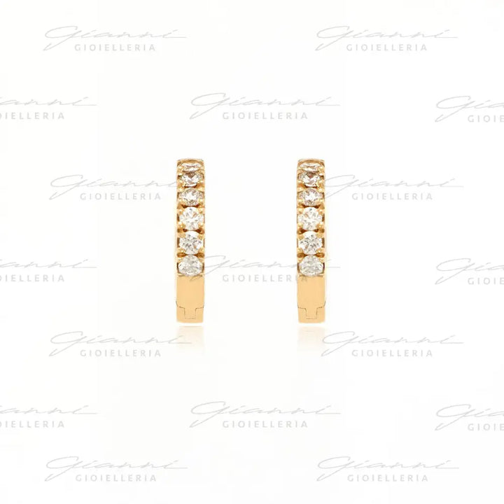 Orecchini Crivelli Cerchietto con Diamanti in Oro Rosa Orecchini