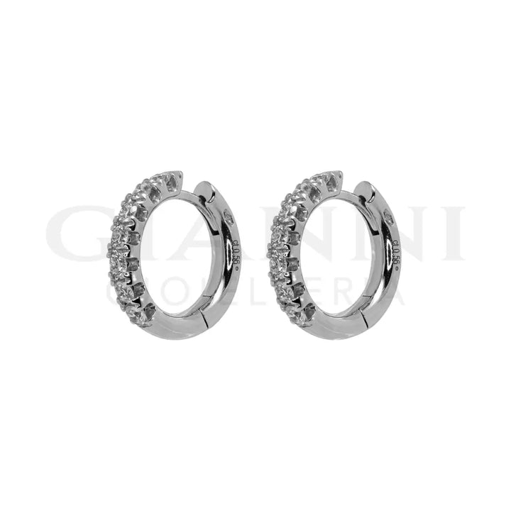 Orecchini Crivelli - Cerchietto in Oro Bianco con Diamanti - Orecchini