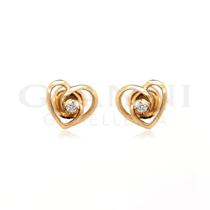 Orecchini Crivelli Cuore in Oro Rosa con Diamanti Orecchini