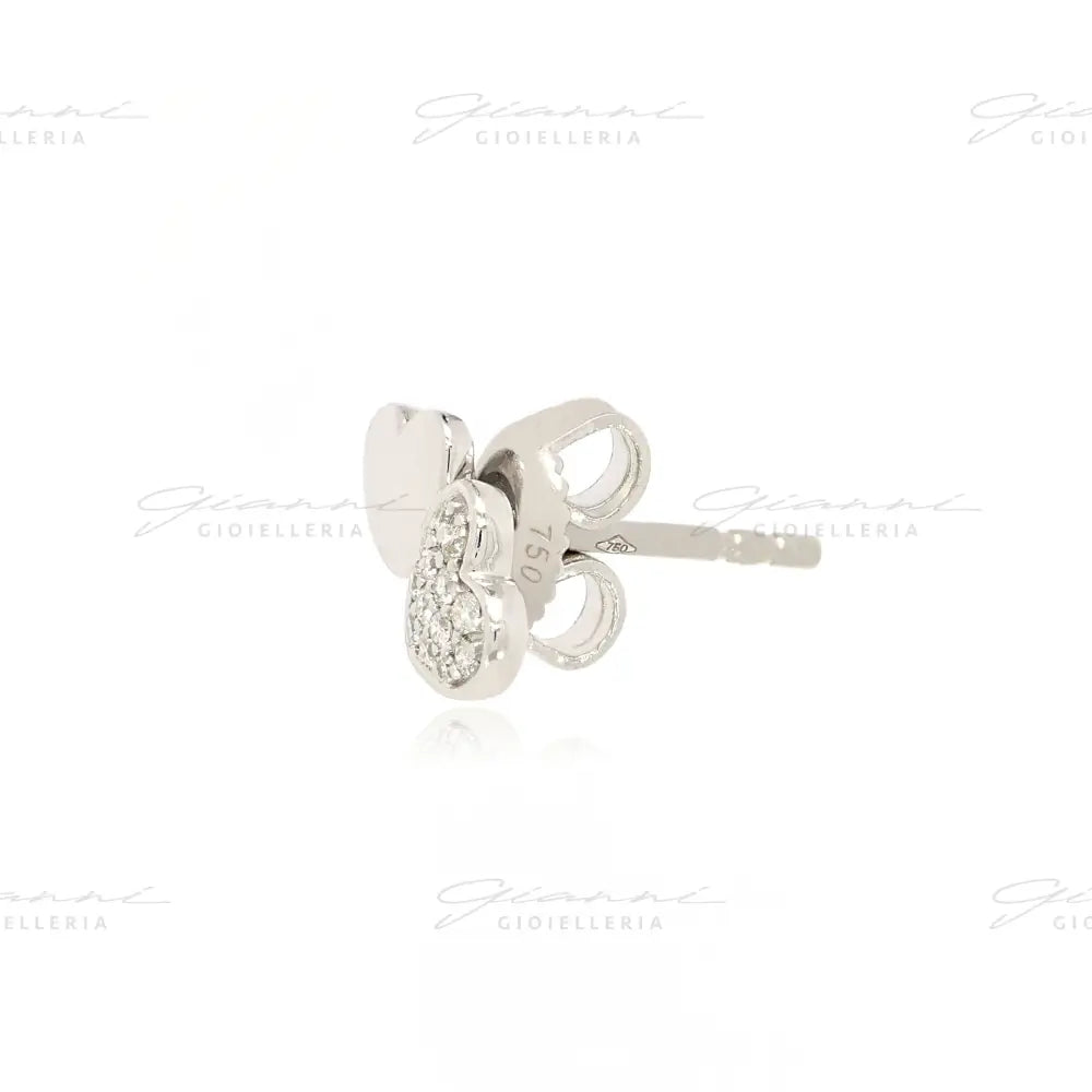 Orecchini Crivelli Cuoricini in Oro Bianco con Diamanti Orecchini