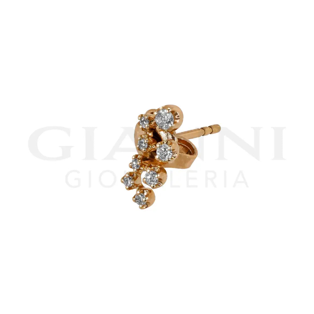 Orecchini Crivelli - Fantasia a Lobo con Diamanti in Oro Rosa - Orecchini