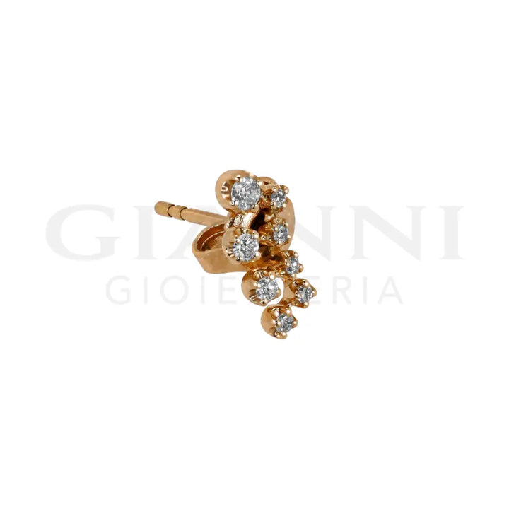Orecchini Crivelli - Fantasia a Lobo con Diamanti in Oro Rosa - Orecchini
