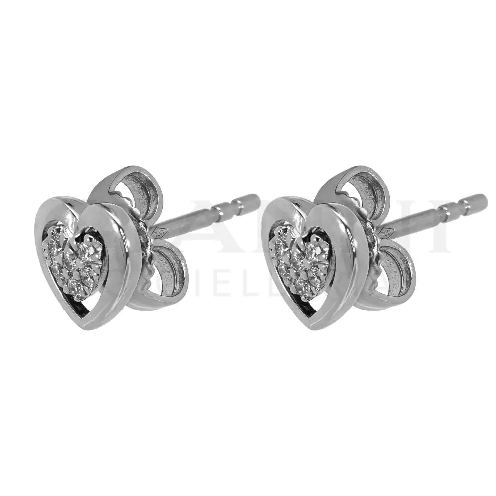Orecchini Crivelli - Fantasia Cuore in Oro Bianco con Diamanti - Orecchini