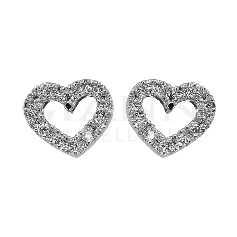 Orecchini Crivelli - Fantasia Cuore in Oro Bianco con Diamanti - Orecchini