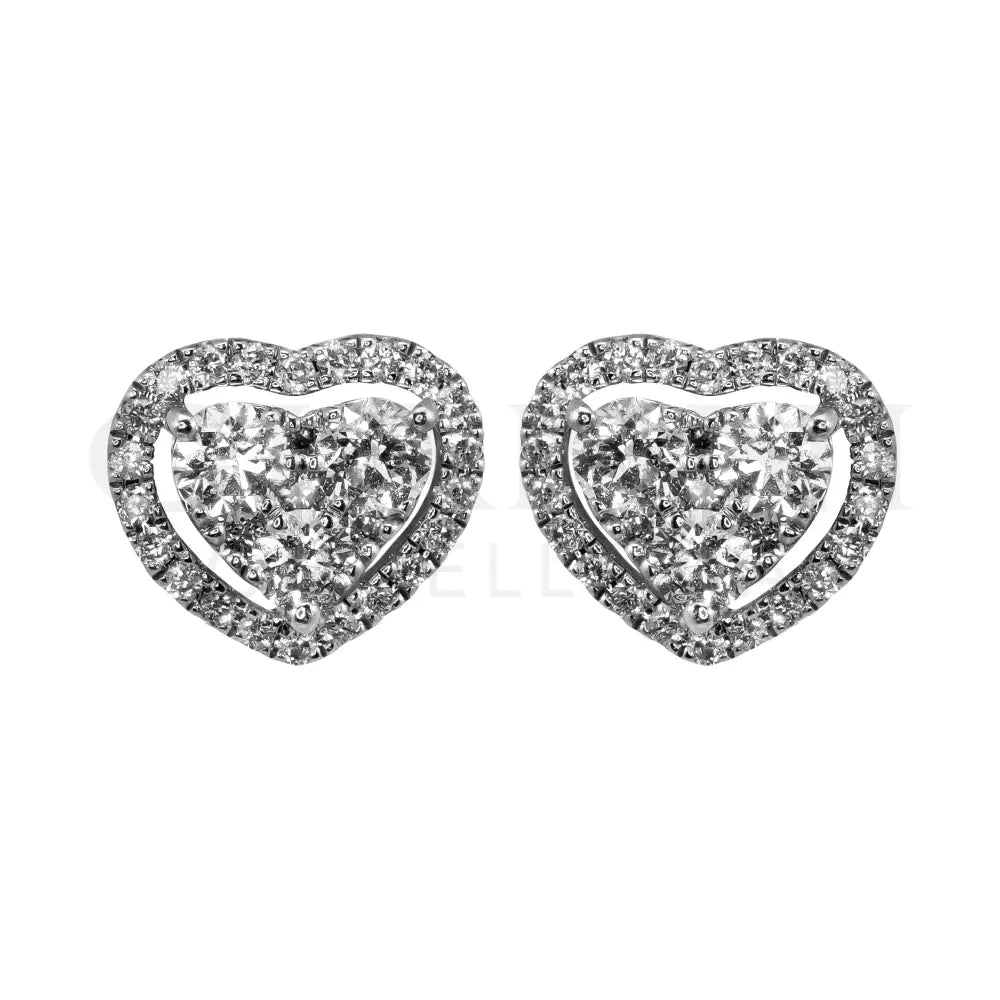 Orecchini Crivelli - Fantasia Cuore in Oro Bianco con Diamanti Orecchini