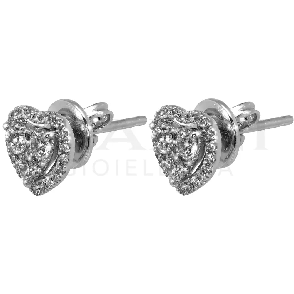 Orecchini Crivelli - Fantasia Cuore in Oro Bianco con Diamanti Orecchini