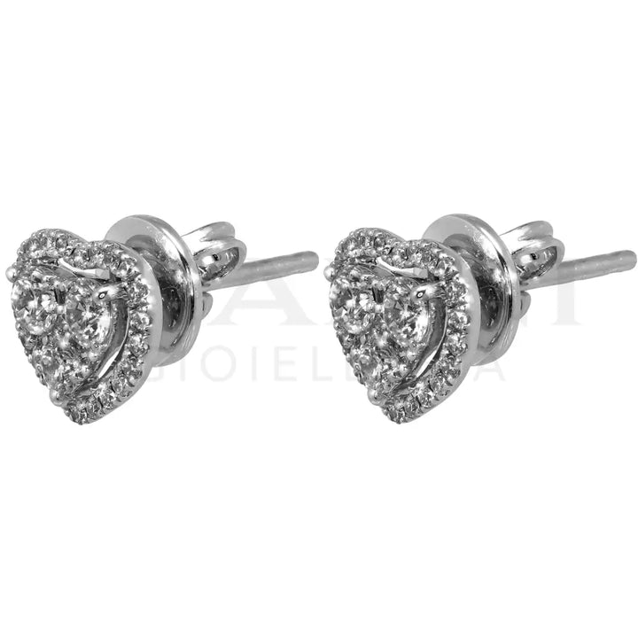 Orecchini Crivelli - Fantasia Cuore in Oro Bianco con Diamanti Orecchini