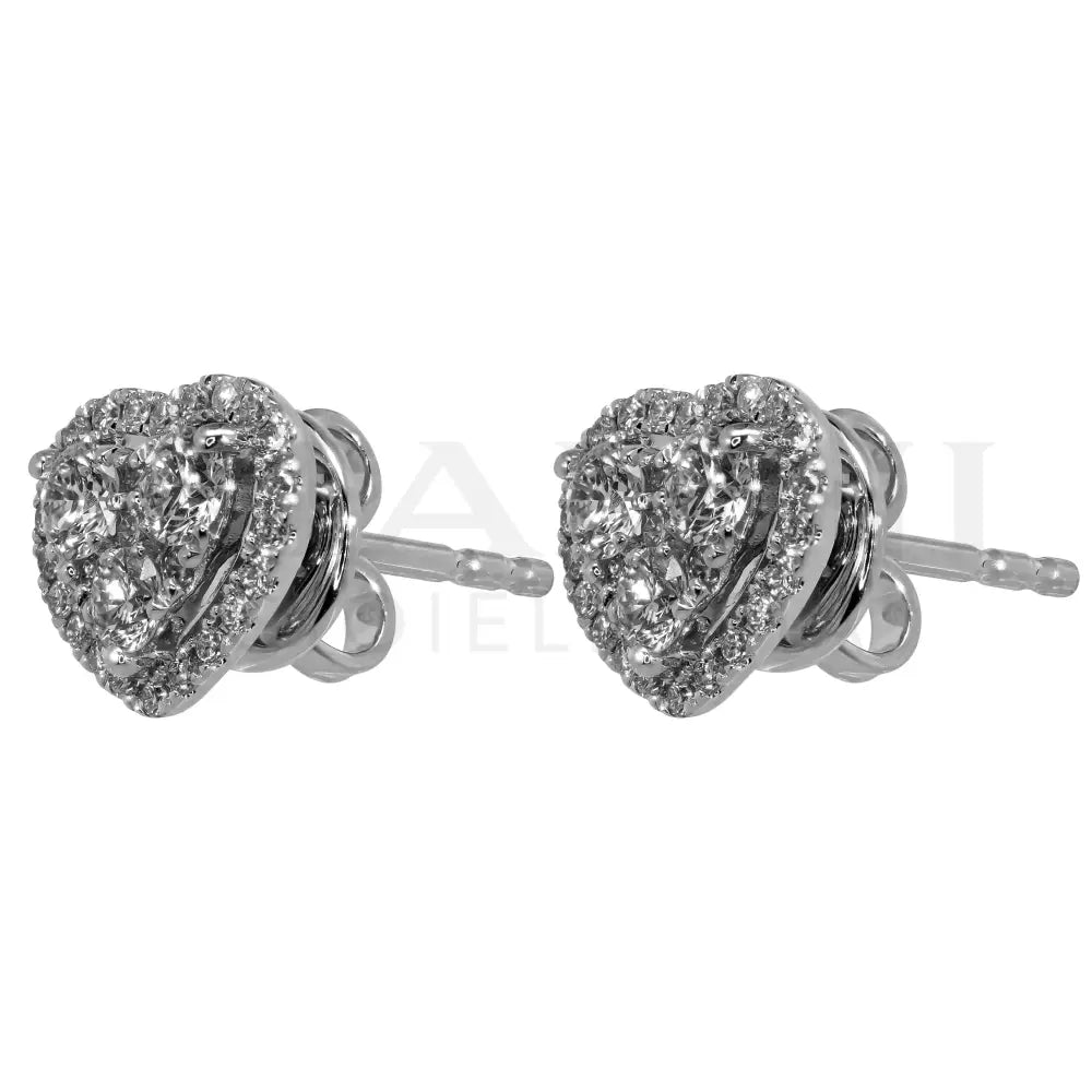 Orecchini Crivelli - Fantasia Cuore in Oro Bianco con Diamanti - Orecchini