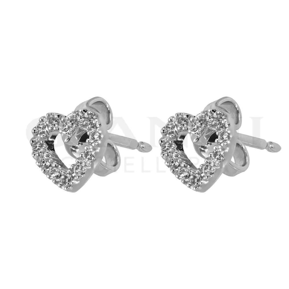 Orecchini Crivelli - Fantasia Cuore in Oro Bianco con Diamanti - Orecchini