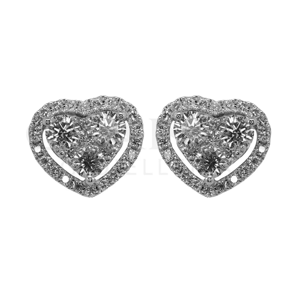 Orecchini Crivelli - Fantasia Cuore in Oro Bianco con Diamanti - Orecchini